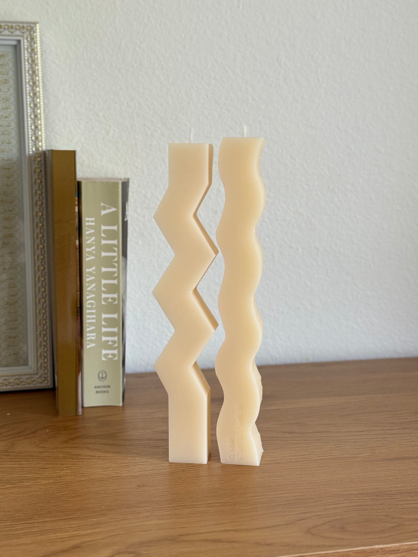Zigzag & Wave Taper Candle Set