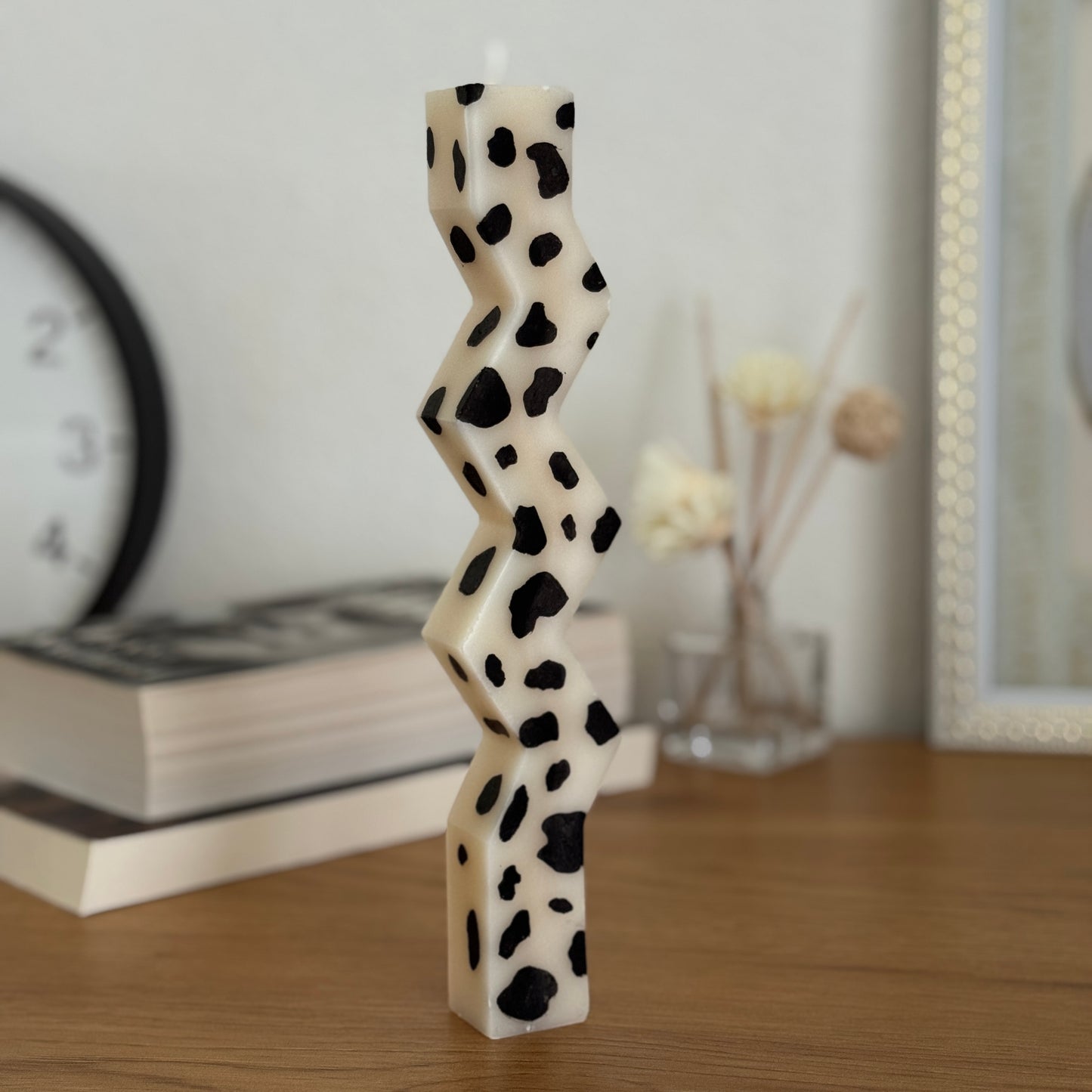 Cow Print Zigzag Soy Candle